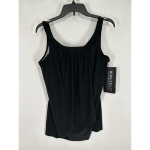 Miraclesuit Illusionists Ursula Underwire Tankini Top Women's 18 Black 6523027